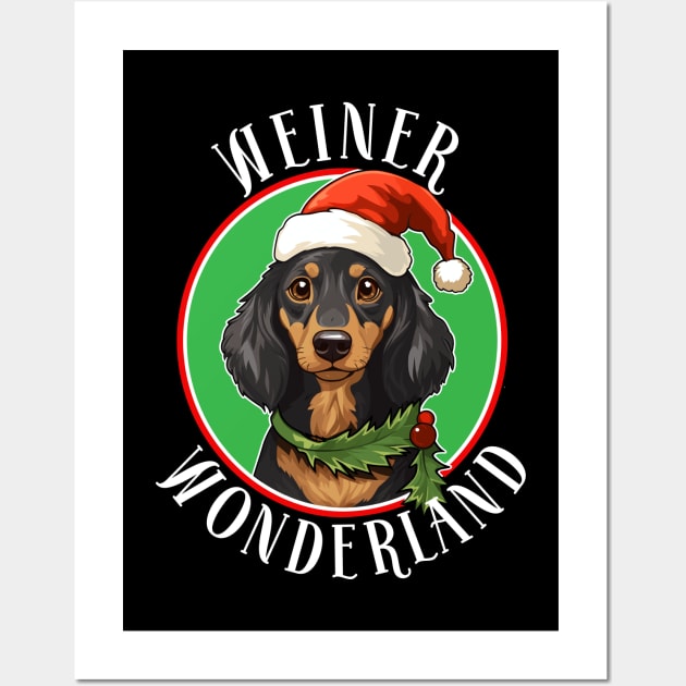 Weiner Wonderland - Funny Dachshund Christmas Wall Art by eighttwentythreetees